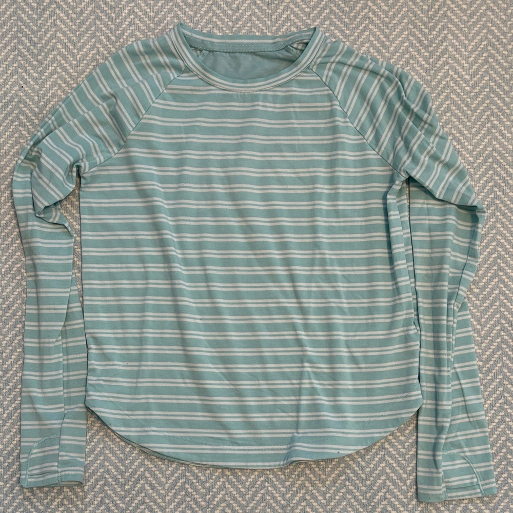 Athleta Girl Blue Striped Athletic Top